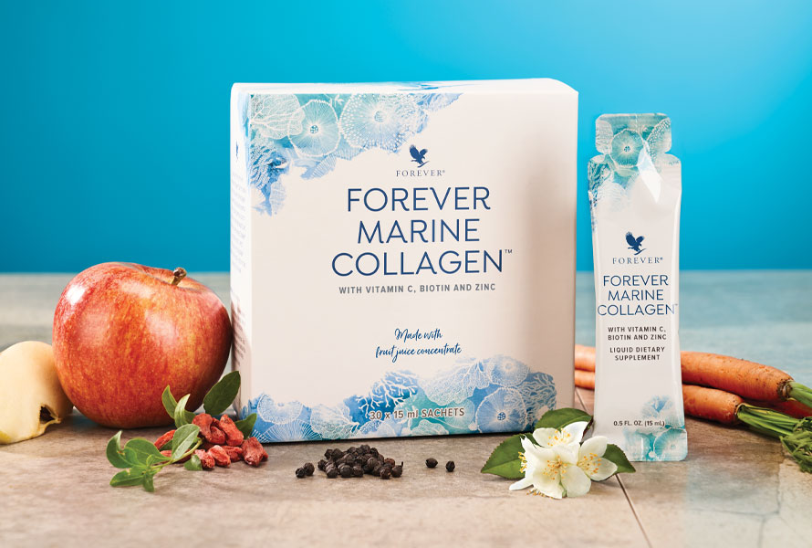 Forever Marine Collagen on ainutlaatuisin ravintolisämme, joka tukee kauneutta sisältä ulospäin. 